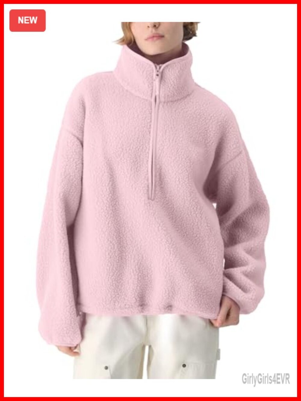 Sherpa Fleece Pullover Women Warm Jackets Half Zip Fuzzy Jacket with Pockets